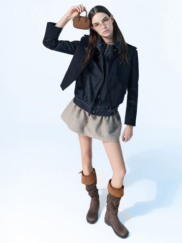 تعليقة حقيبة بولينغ سيانا  كوردروي, بني موكا ناعم, hi-res