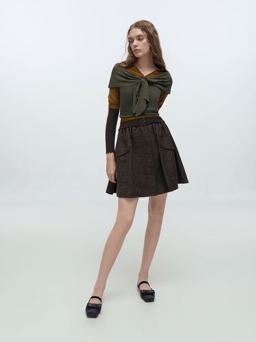 Brantley Bow Mules, Black Textured, hi-res