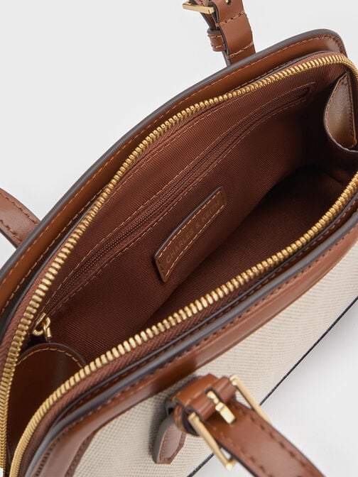 حقيبة يد قماشية, شوكولاتي, hi-res