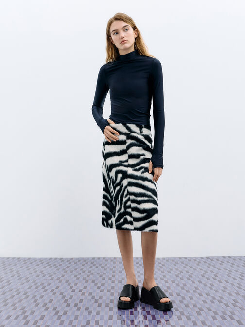 Wide-Strap Platform Wedges, Black, hi-res