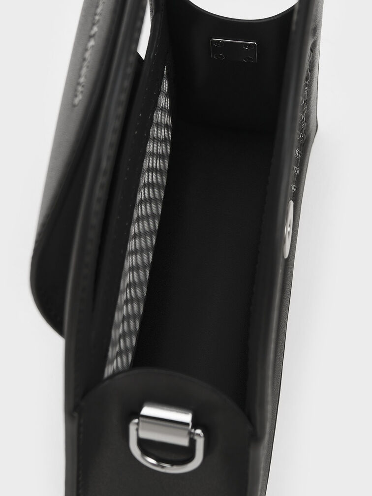 حقيبة إيستي المزينة بالكريستال مع يد علوية, أسود, hi-res