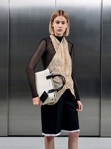 حقيبة كاميرون بمقبضين علويين, أبيض, hi-res