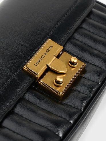 Mini Donna Crinkle-Effect Bag, Black, hi-res