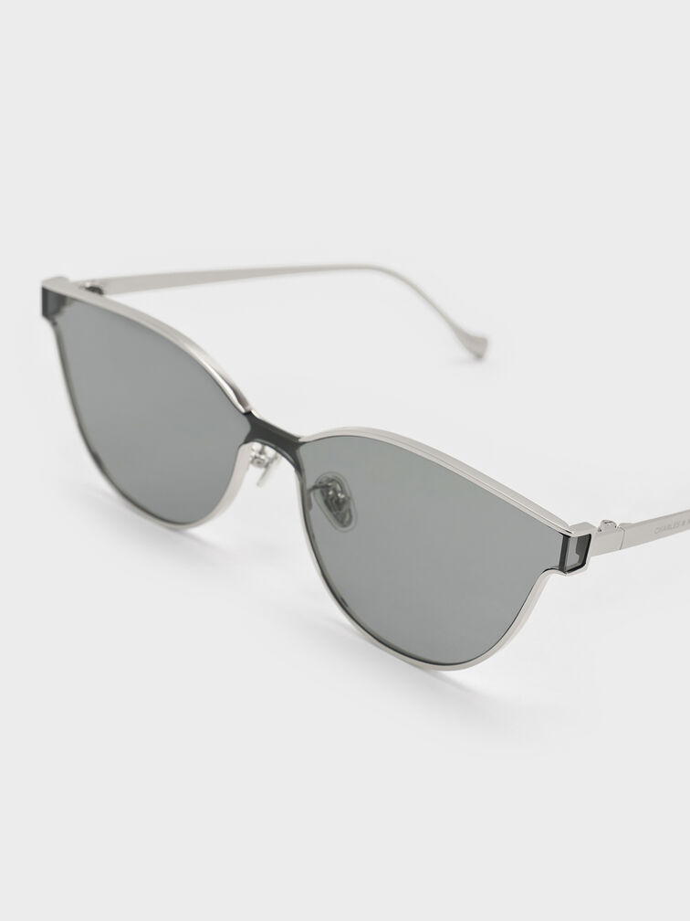 Ginny Cat-Eye Sunglasses, Silver, hi-res