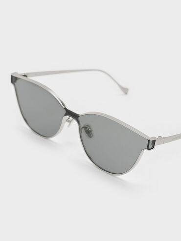 Ginny Cat-Eye Sunglasses, Silver, hi-res