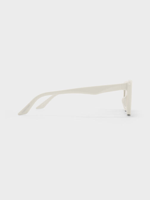 Maeva Recycled Acetate Cat-Eye Sunglasses, Chalk, hi-res