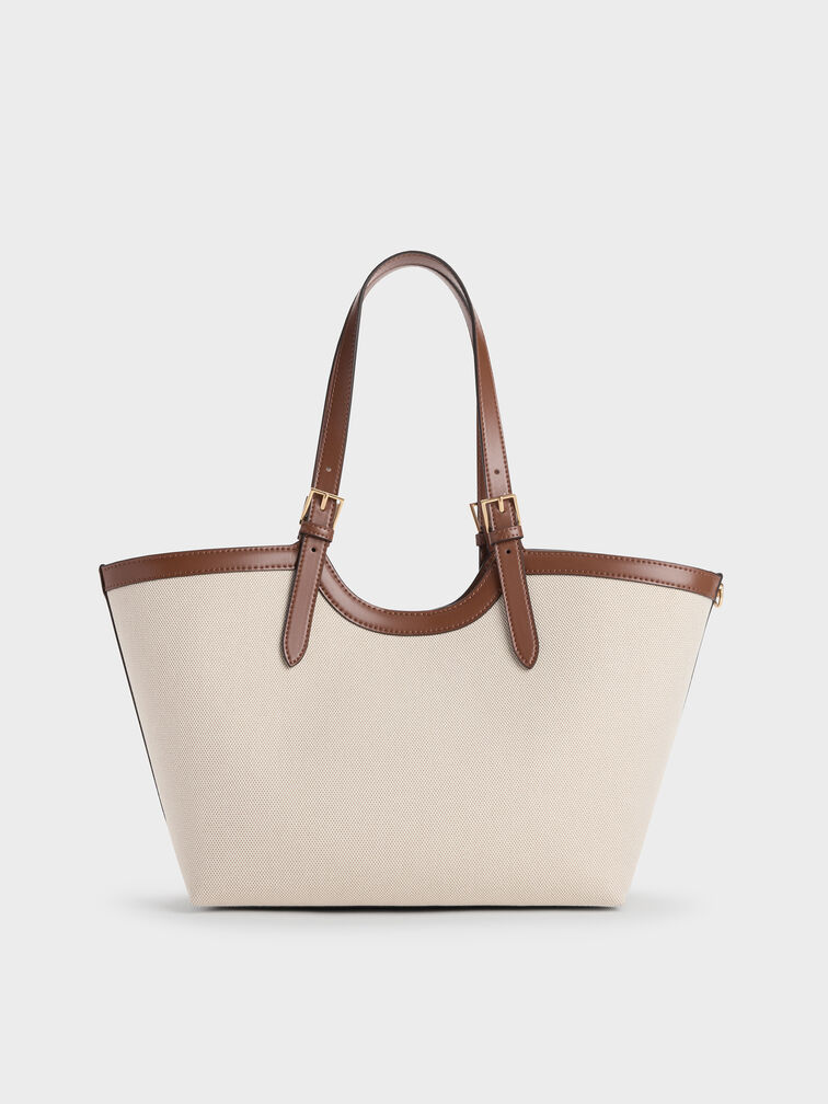 XL Enola Canvas Tote Bag, Chocolate, hi-res