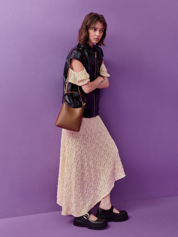 Edna Bucket Bag, Chocolate, hi-res