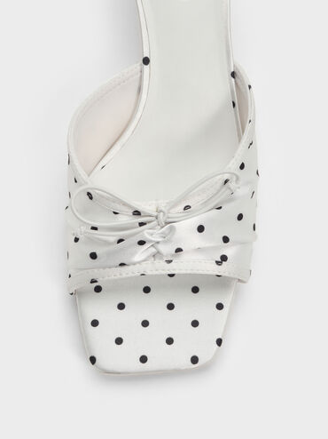 Sadira Satin Polka-Dot Heeled Mules, Multi2, hi-res