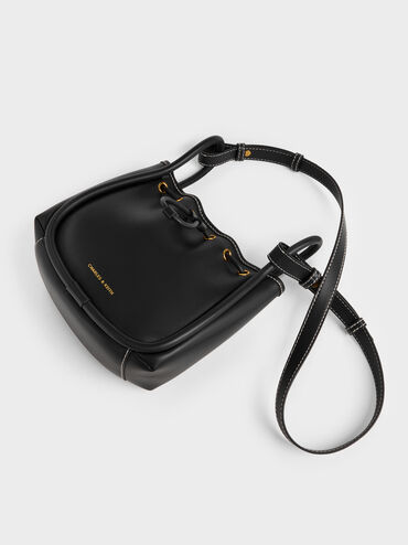 حقيبة باكيت ليلا بتصميم أنبوبي, أسود, hi-res