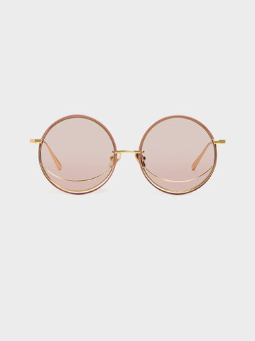 نظارات شمسية بإطار دائري, وردي, hi-res