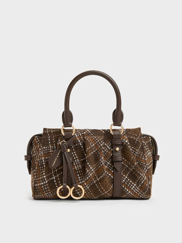 Britton Checkered Top Handle Tote Bag, Multi, hi-res