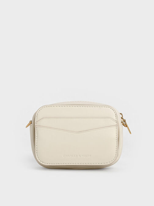 حقيبة ميني أروين بتصميم مبطن, كريمي, hi-res