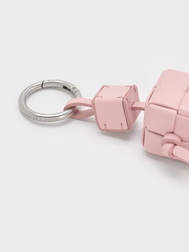 Ivette Woven Robot Bag Charm, Cotton Candy Pink, hi-res