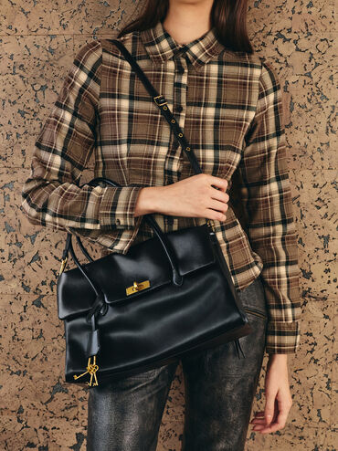 حقيبة توت "كيري" ترابيز, أسود, hi-res