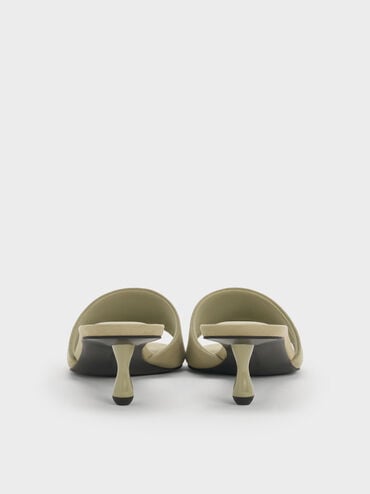 Ruthie Faux Suede Heeled Mules, Olive, hi-res