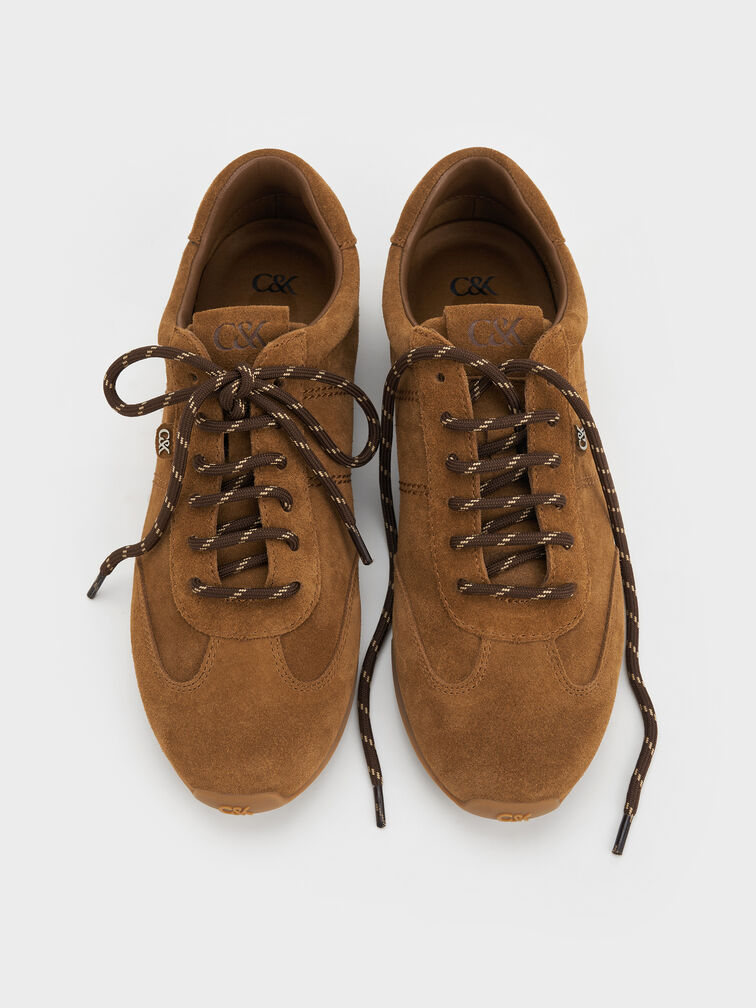 حذاء سنيكرز شامواه صناعي, بني, hi-res