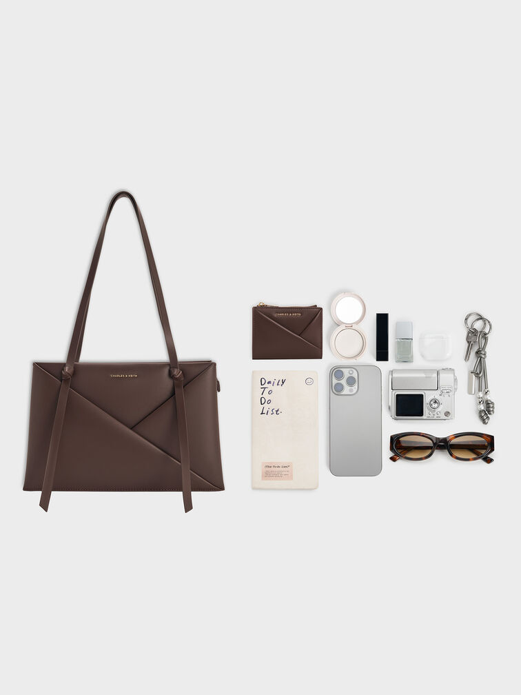 Midori Geometric Tote Bag, Espresso Brown, hi-res