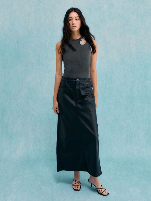 صندل بكعب عالٍ وأشرطة, أسود, hi-res