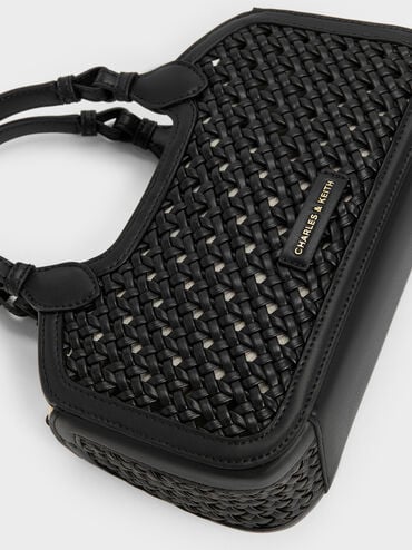 حقيبة توت ميني أزور المنسوجة, أسود, hi-res