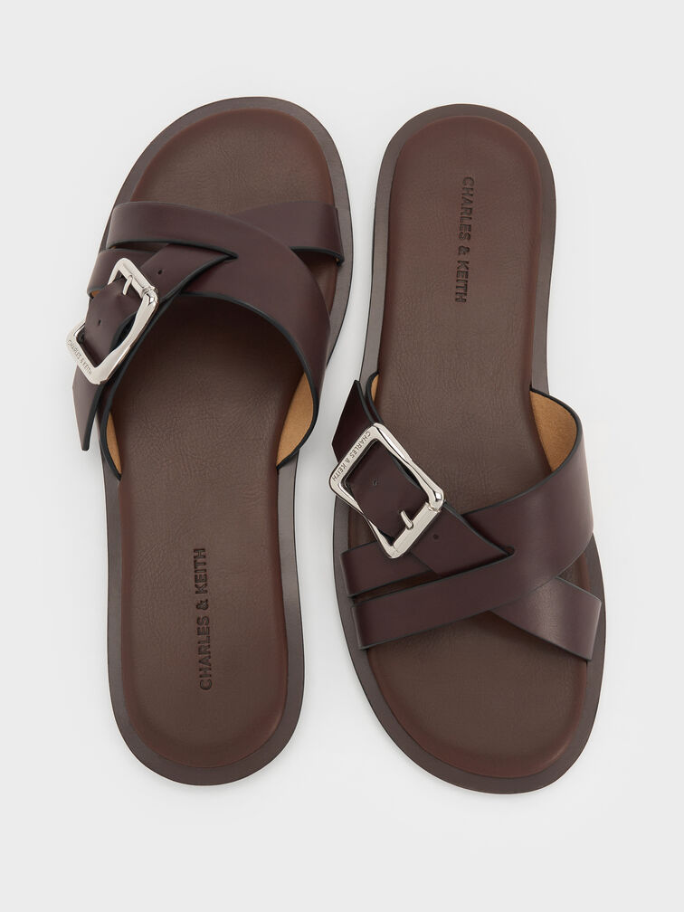 Anita Crossover Slides, Maroon, hi-res