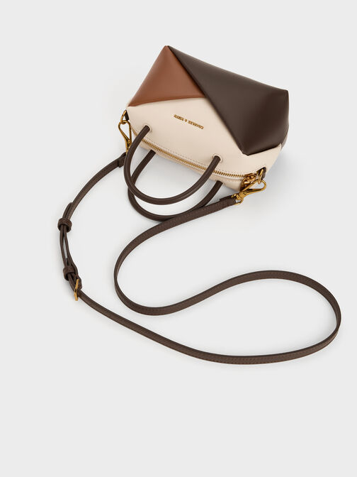 حقيبة بولينج هندسية بألوان متداخلة من ميدوري, Multi Brown, hi-res