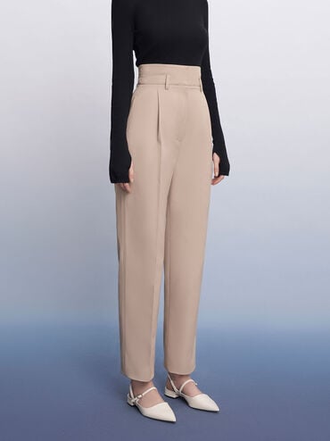 حذاء روكسان بدون كعب بتصميم ماري جين مفتوح من الخلف مع حزام حول الكاحل, أبيض طباشيري, hi-res