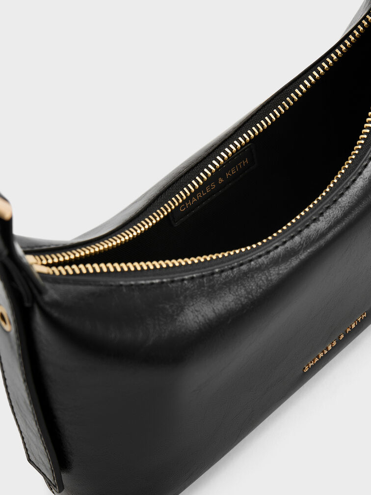 Atwood Chain-Embellished Shoulder Bag, Black, hi-res