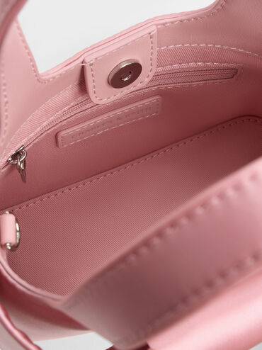 حقيبة دلو أرافيس بفيونكة, وردي, hi-res