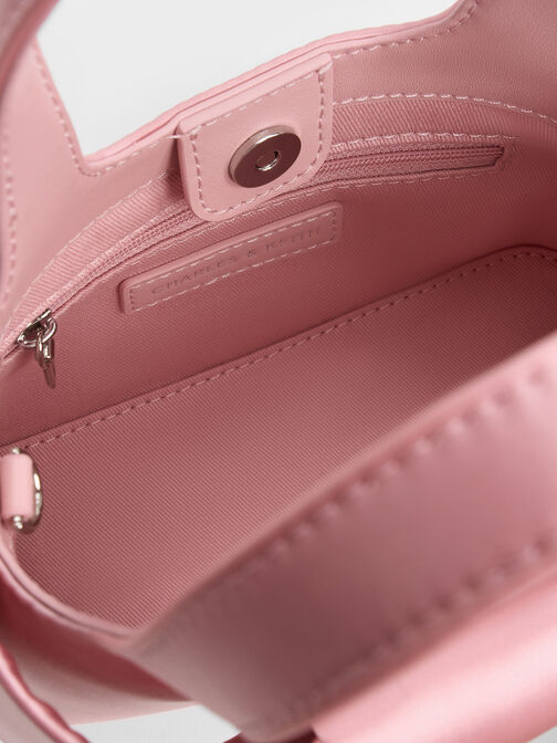 حقيبة دلو أرافيس بفيونكة, وردي, hi-res