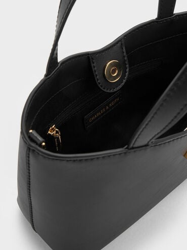 شنطة توت ليليبت بإكسسوار معدني, أسود, hi-res