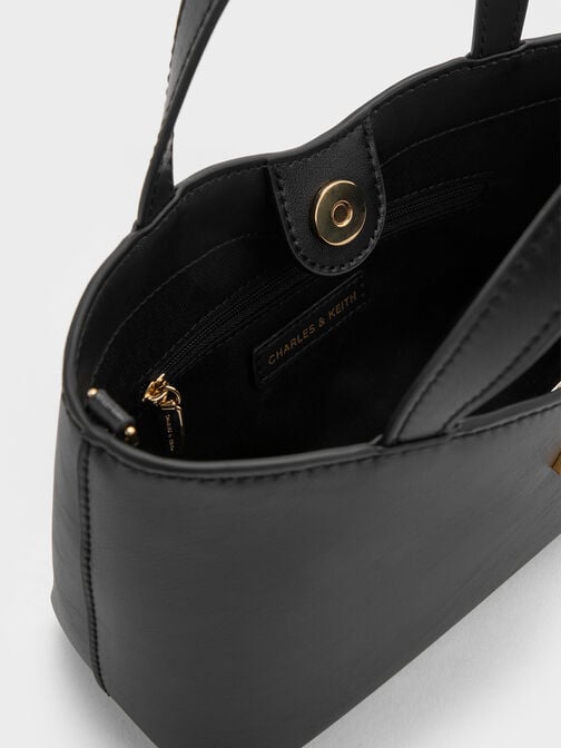 شنطة توت ليليبت بإكسسوار معدني, أسود, hi-res