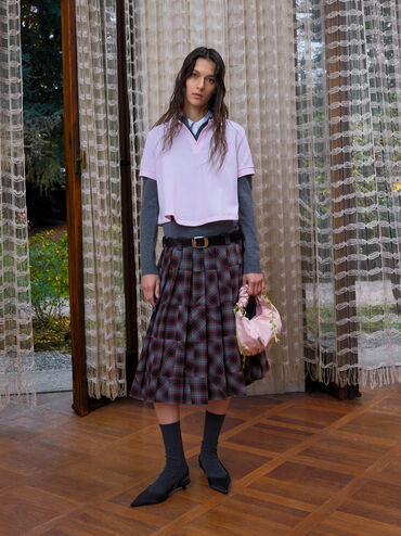 Mabel Satin Floral-Vine Hobo Bag, Pink, hi-res