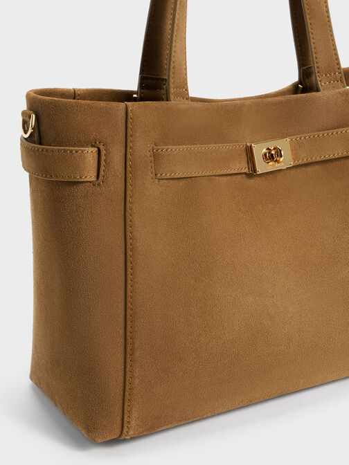 Dinora Belted Tote Bag, Sahara Sand, hi-res