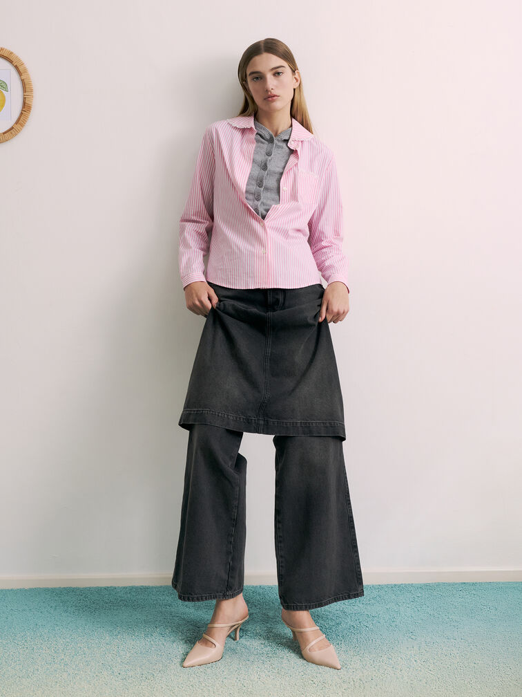 حذاء ميول أردن بمقدمة مدببة وكعب متموج, وردي فاتح, hi-res