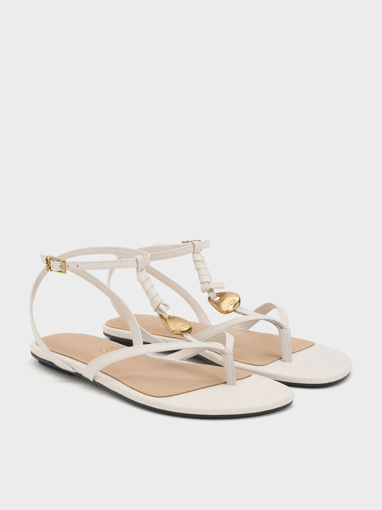 Adema Leather Strappy Thong Sandals, Chalk, hi-res