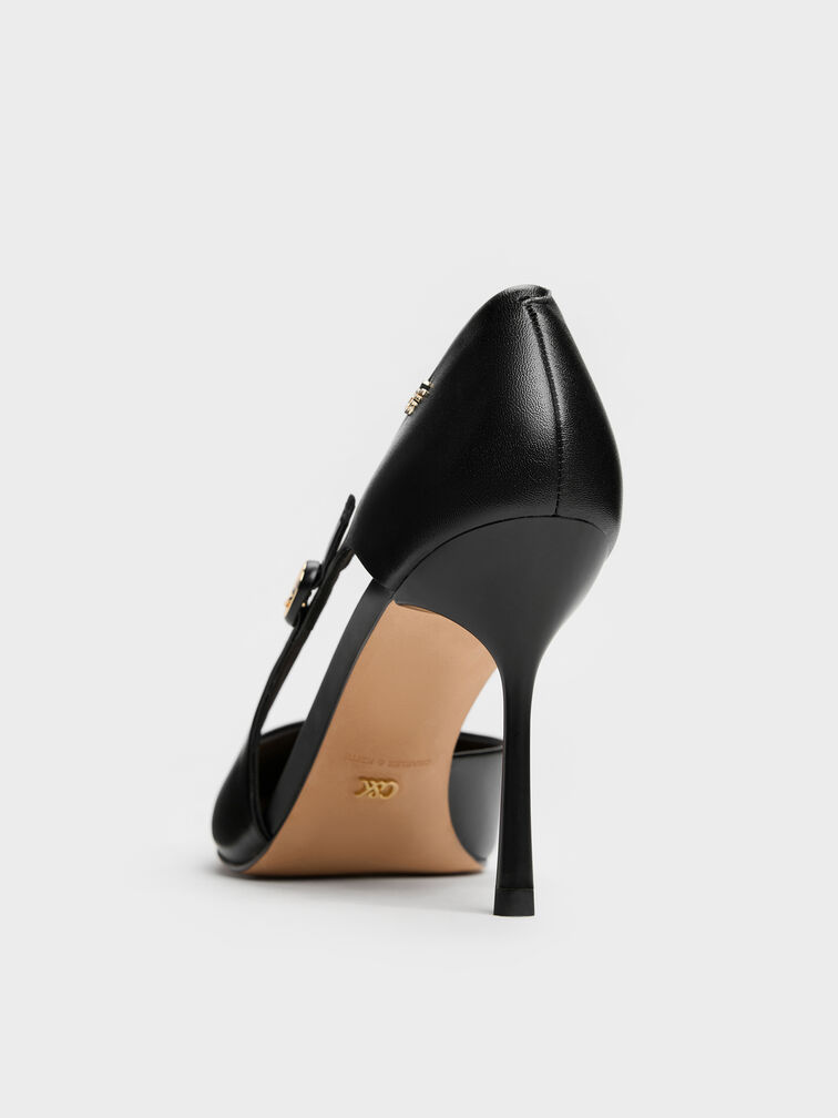 حذاء دورسيه ستيليتو بمقدمة مدببة من الجلد الطبيعي, أسود, hi-res