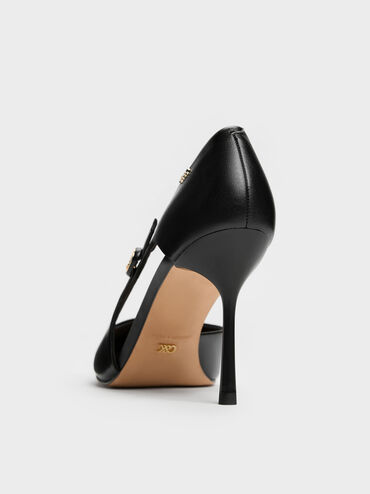 حذاء دورسيه ستيليتو بمقدمة مدببة من الجلد الطبيعي, أسود, hi-res