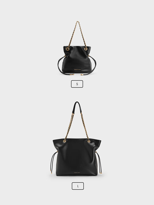 Arya Braided-Chain Crossbody Bag, Black, hi-res