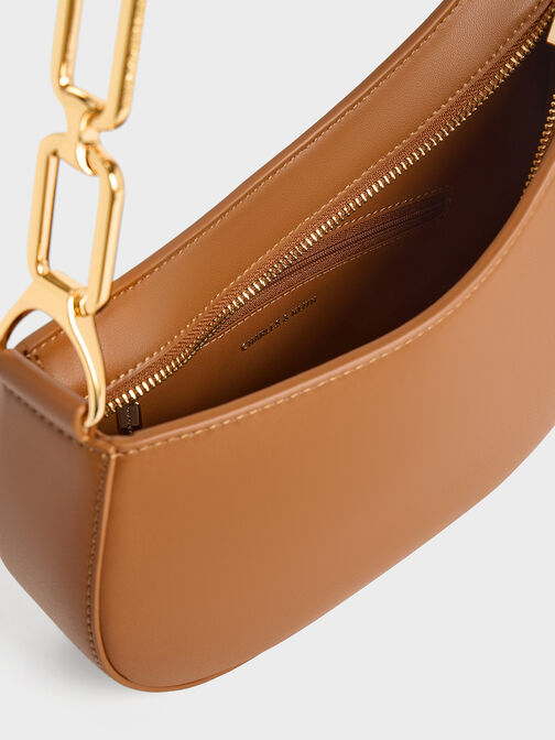 حقيبة كتف أغاثا بسلسلة, بني, hi-res