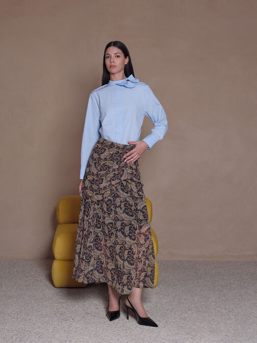 حذاء بكعب عالٍ مفتوح من الخلف من الجلد, صندوق أسود, hi-res