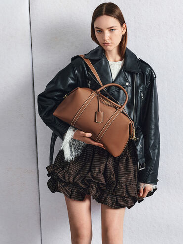 حقيبة بولينغ تشانس من الجلد المعاد تدويره, شوكولاتي, hi-res