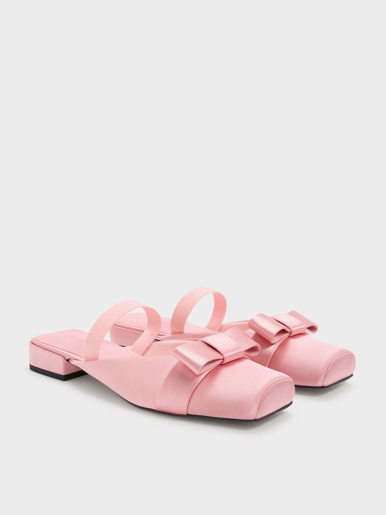 Brantley Bow Mules, Pink, hi-res