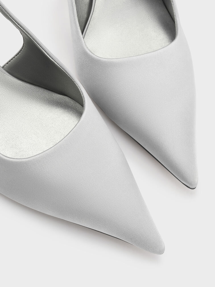 Brantley Bow Slingback Pumps, Grey, hi-res