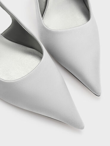 Brantley Bow Slingback Pumps, Grey, hi-res