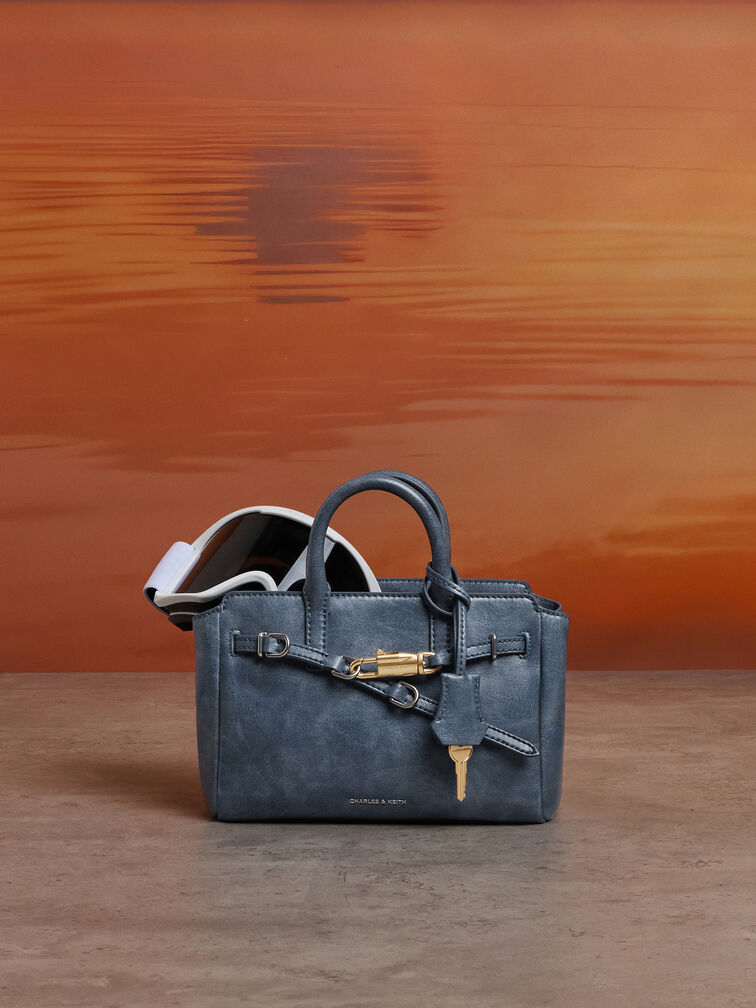 Mini Delfina Belted Tote Bag, V3, hi-res