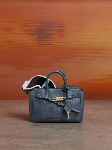 Mini Delfina Belted Tote Bag, V3, hi-res