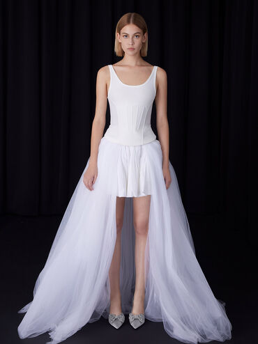 Beaded Bow Pumps, Silver, hi-res