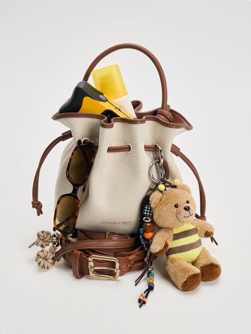 حقيبة دلو "سامي" بحبل سحب من الكانفاس, شوكولاتي, hi-res