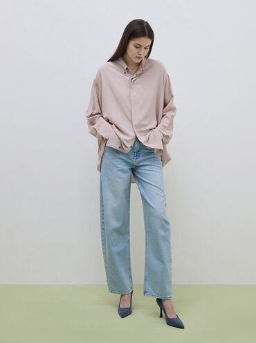 حذاء جينز بمقدمة مدببة وكعب بوبينة, أزرق دنيم, hi-res